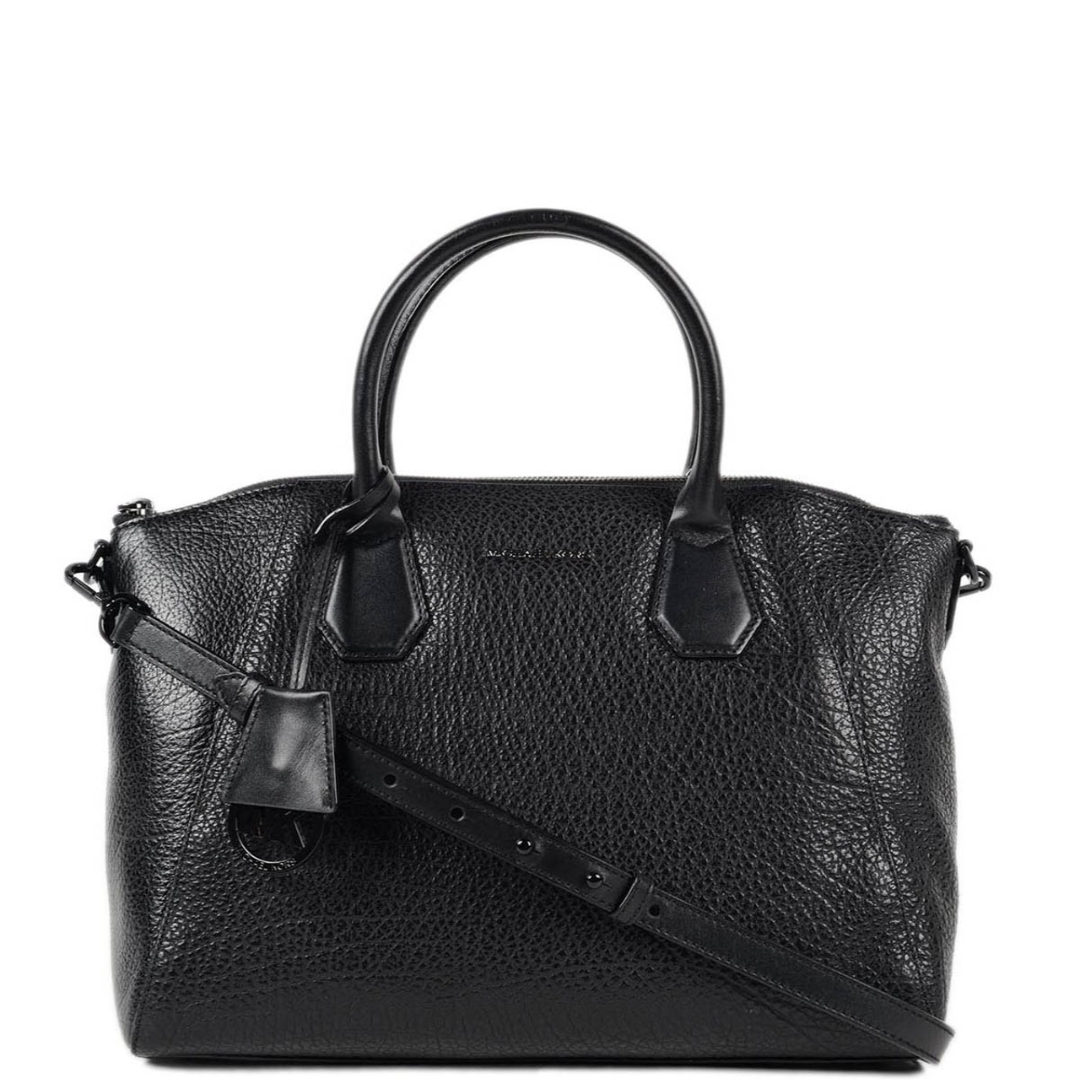Michael Kors Campbell Large Black Pebbled Leather Satchel